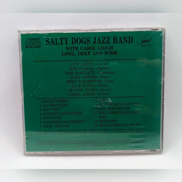 VTG 1989 Salty Dogs Jazz Band with Carol Leigh Long Deep and Wide Jazz CD NEW - Picture 3 of 3